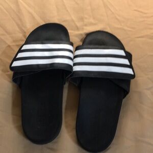 Adidas Black and White Slide Sandals